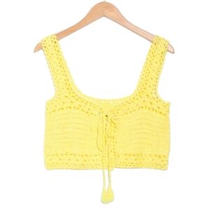 COTTON EMPORIUM NWT Yellow Crochet Tank Top Crop Top Bralette